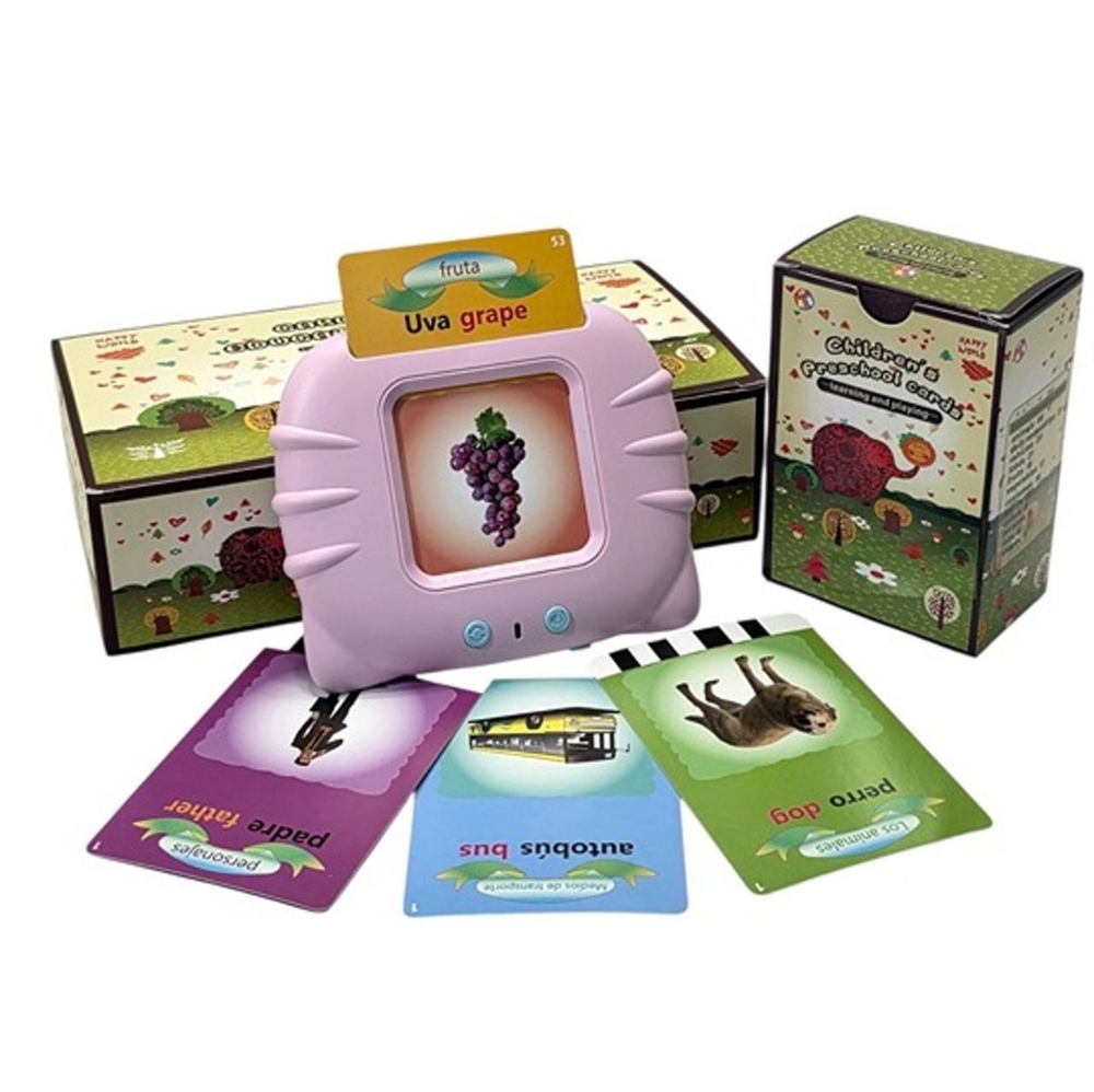 Spanish & English Talking Flash Cards for toddlers with sound, Educational Toy